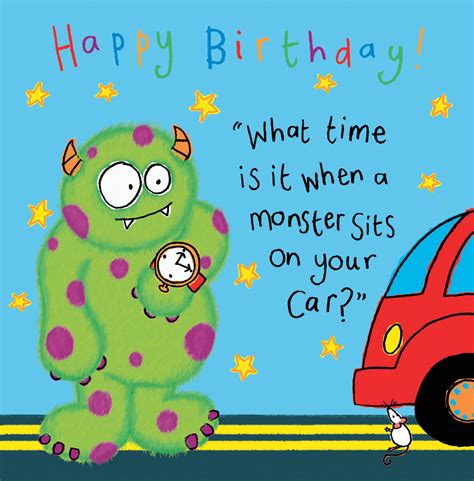 Monster Funny Joke Birthday Card For Kids Tw430
