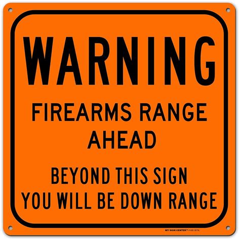 Warning Firearm Gun Shooting Range Sign Made Out Of 040 Rust Free