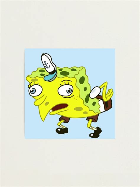 Mocking Spongebob Meme Photographic Print By Yellowwpaint Redbubble