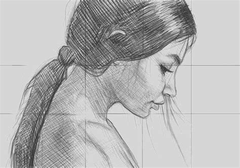Woman Face Side Profile Drawing Face Sketch Female Side Draw Profile