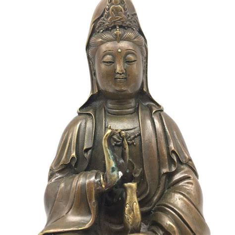 Goddess Quan Yin Kwan Yin Guan Yin Sitting In Lotus Buddhist Statue