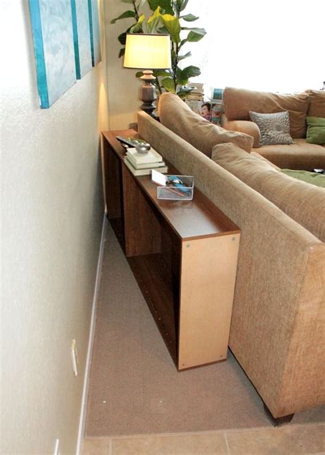 Upcycle A Bookcase Into A Behind The Couch Table Then Just Push The