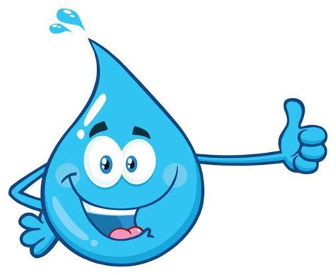 Clipart Ilustración Gota De Agua Azul Personaje De La Mascota De