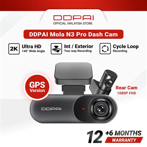 DDPAI Mola N3 Pro Front And Rear 1600P HD GPS Dash Cam Auto2u