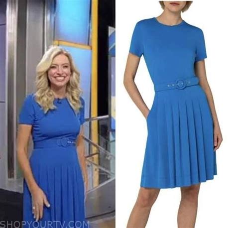 Fox And Friends June 2022 Kayleigh Mcenanys Blue Belted Pleated Dress