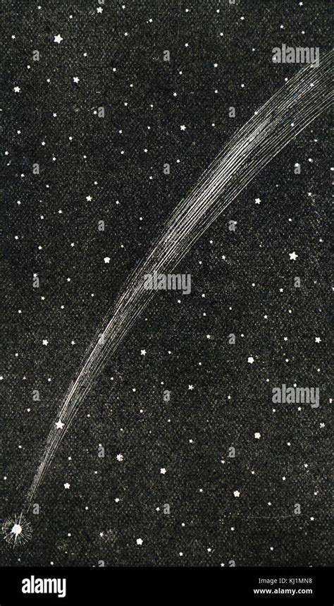 Engraving Depicting The Great Comet Of 1811 Dated 19th Century Stock