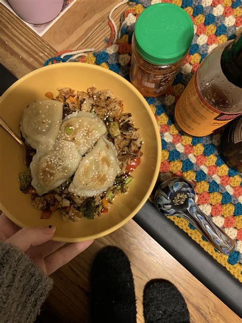 Veggie Fried Rice With Dumplings Got Too High Last Night And Forgot To