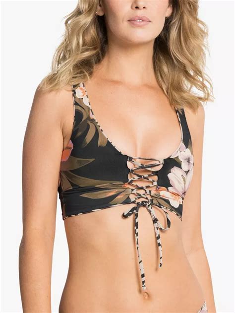 Maaji Areca Palm Paradise Longline Triangle Bikini Top Blackmulti S