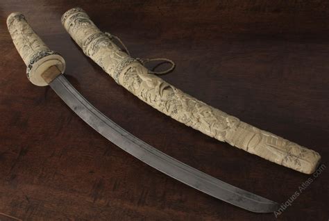 Antiques Atlas Carved Ivory Japanese Wakizashi Samurai Sword