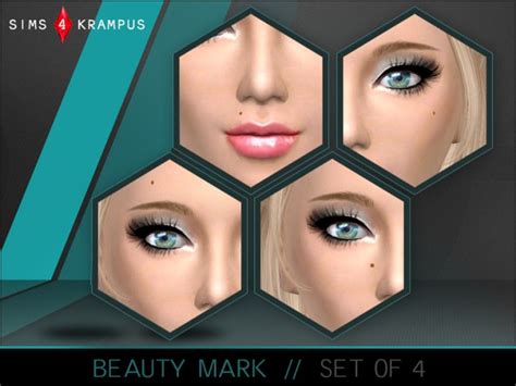 Beauty Mark Set Of 4 Sims 4 Skins