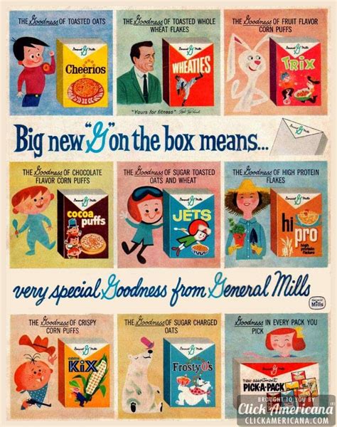8 Vintage Breakfast Cereals From General Mills 1960 Click Americana