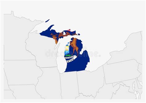 Mappa Del Michigan Negli Stati Uniti Evidenziata Dai Colori Della