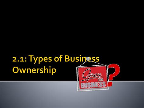 Ppt 21 Types Of Business Ownership Powerpoint Presentation Free