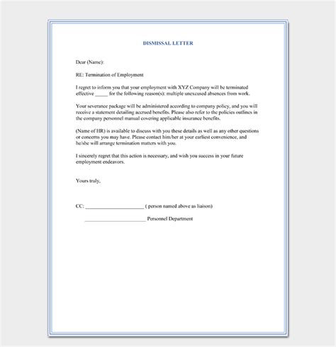 40 Termination Letter Samples Contract Employee Lease Etc