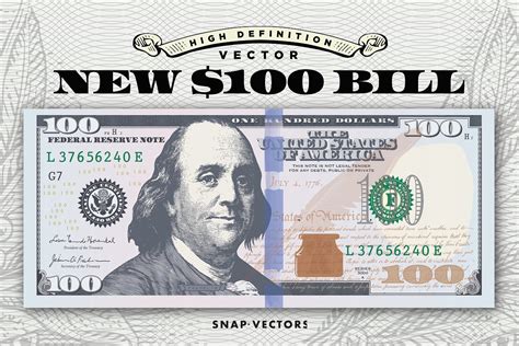 Vector New 100 Bill Template Custom Designed Illustrations
