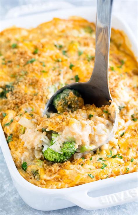 Cheesy Broccoli Rice Casserole We Love This Vegetarian Recipe