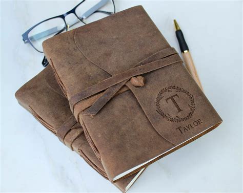 Personalized Genuine Leather Journal Customized Journal Monogrammed