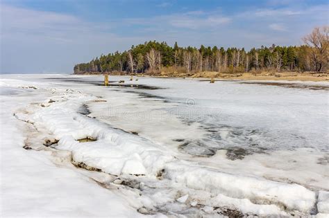 Spring Landscape On Siberian River Stock Photo Image Of Climate