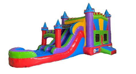 2 Lane Colorful Spectrum Combo Wet Or Dry Specialize In Bounce Houses And Party Equipment