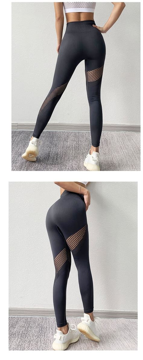 Wmuncc Seamless Gym Leggings Squat Proof Women Hollow Out Design High Waist Tummy Control
