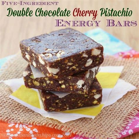 double chocolate cherry pistachio energy bars cupcakes and kale chips desserts dessert