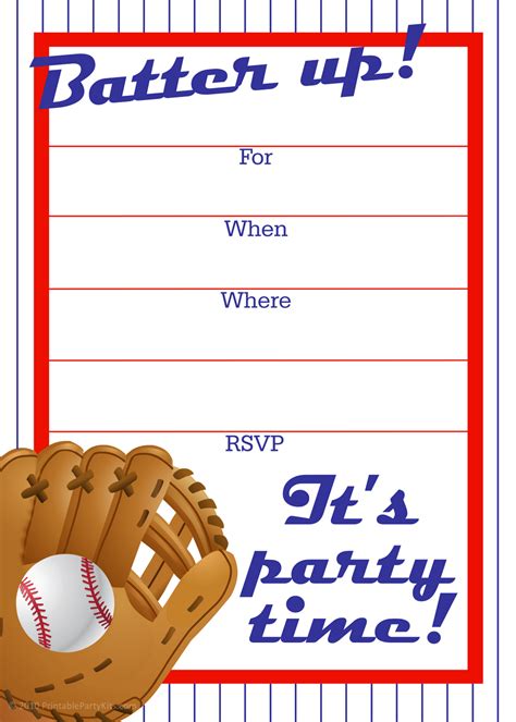 Baseball Birthday Party Free Printables Free Printable Templates