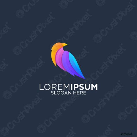 Colorful Bird Logo Design Template Stock Vector Crushpixel