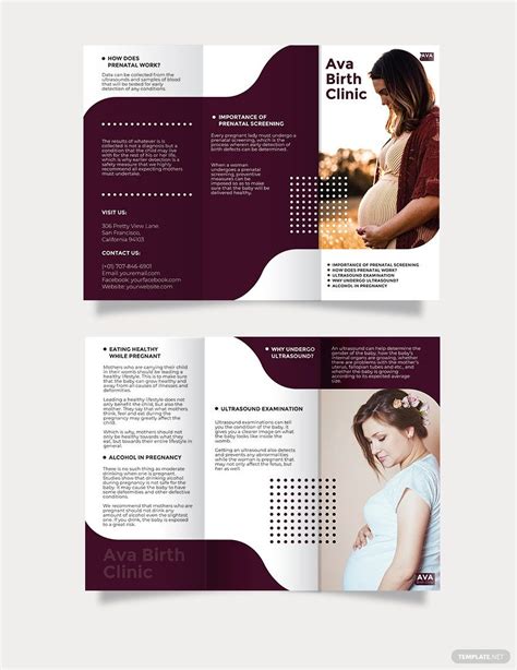 Pregnancy Tri Fold Brochure Template In Publisher Illustrator Indesign Word Psd Pages