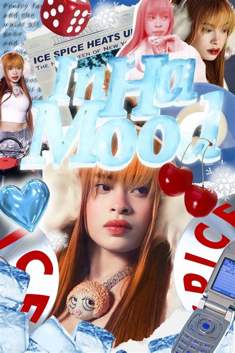y2k red blue collage ice spice in ha mood ice and spice collages spices twitter spice collage