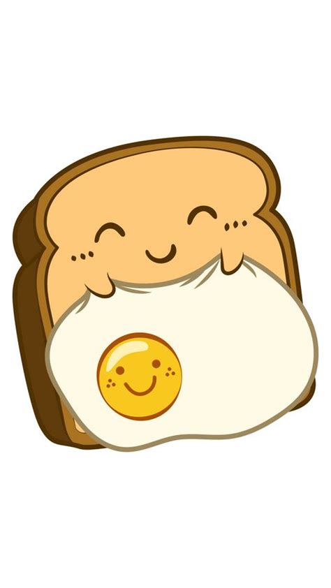 Kawaii Sleeping Toast With Egg Sticker Cartoon Profile Pics Anime