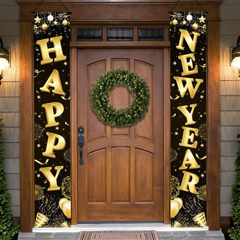 Katchon Xtralarge Happy New Year Door Banner 72x12 Inch