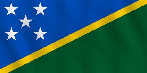 Bandeira das ilhas salomão com efeito ondulado proporção oficial