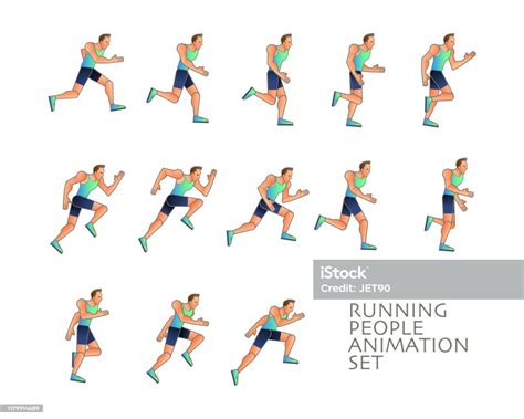Man Run Cycle Animation Sprite Sheet Running Animation Frame By Frame