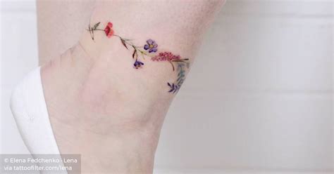 Share More Than 69 Flower Ankle Bracelet Tattoo Super Hot Poppy