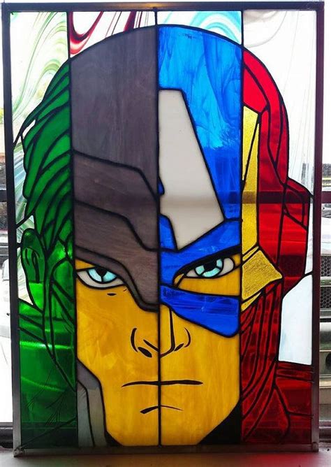 The Avengers 4 In 1 Faux Stained Glass Stained Glass Panels