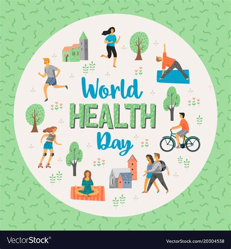 World Health Day Healthy Lifestyle Royalty Free Vector Image