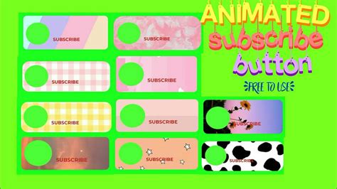 Free Animated Subscribe Button Pastel Kawaii Minimalist Aesthetic