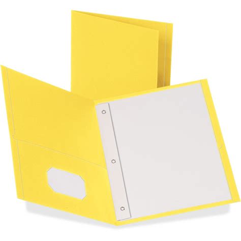 Oxford Twin Pocket 3 Hole Fastener Folders Yellow 25 Box Quantity