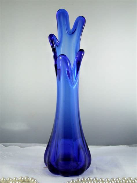 Vintage Italian Cobalt Blue Murano Art Glass Vase Ebay