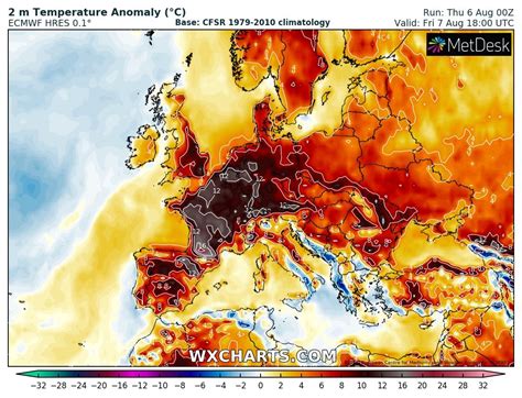 A Strong And Long Lasting Heatwave Develops Across West Central Europe