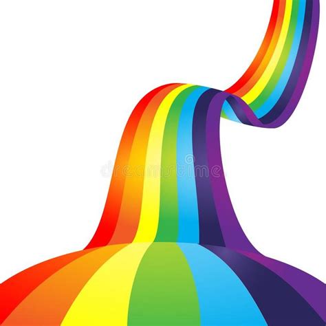 Rainbow Road Isolated Abstract Rainbow Path Isolated Vector