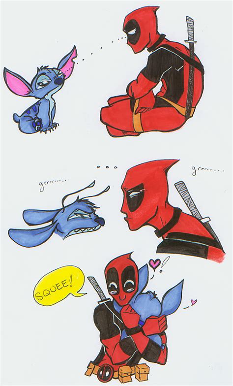 Deadpool And Stitch 1st Meet By Silvertallest On Deviantart Deadpool