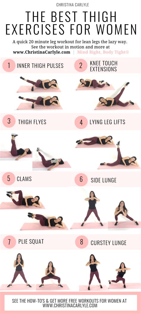 Thigh Exercises For Tight Toned Inner And Outer Thighs In 2020 With