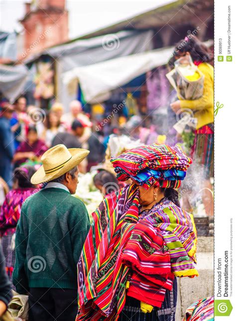 Indigenous Maya Market In Chichicastenango Editorial Stock Photo