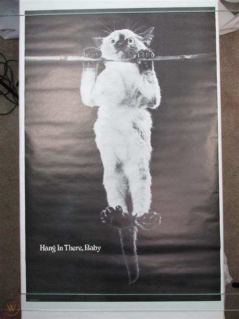 Vintage Hang In There Baby Poster 1971 Inspirational Cat Poster Victor