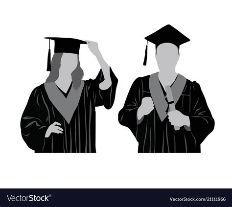 Graduates Silhouette Royalty Free Vector Image