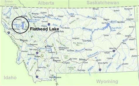 Elektronický Průlom Obdélník Flathead Lake Map Dívčí Plynulý Kolem
