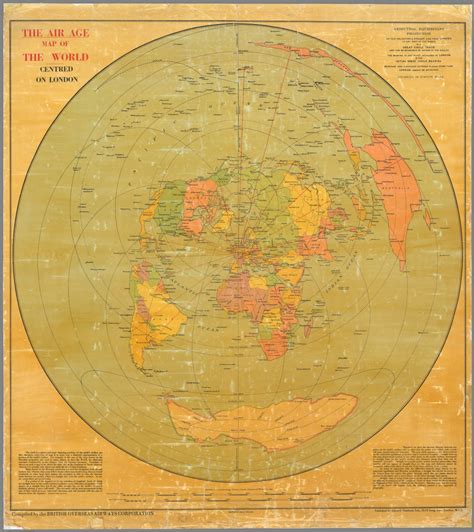 The Air Age Map Of The World Centred On London Compiled By The