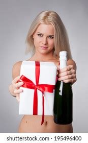 Nude Female Holding Presents Stock Photo Shutterstock