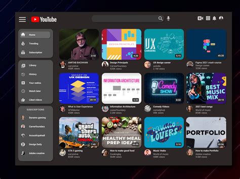 Youtube Home Screen Redesign By E Umamahesh Reddy On Dribbble